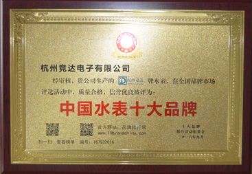 “2016年度中國水表十大品牌總評榜”榮耀揭曉！
